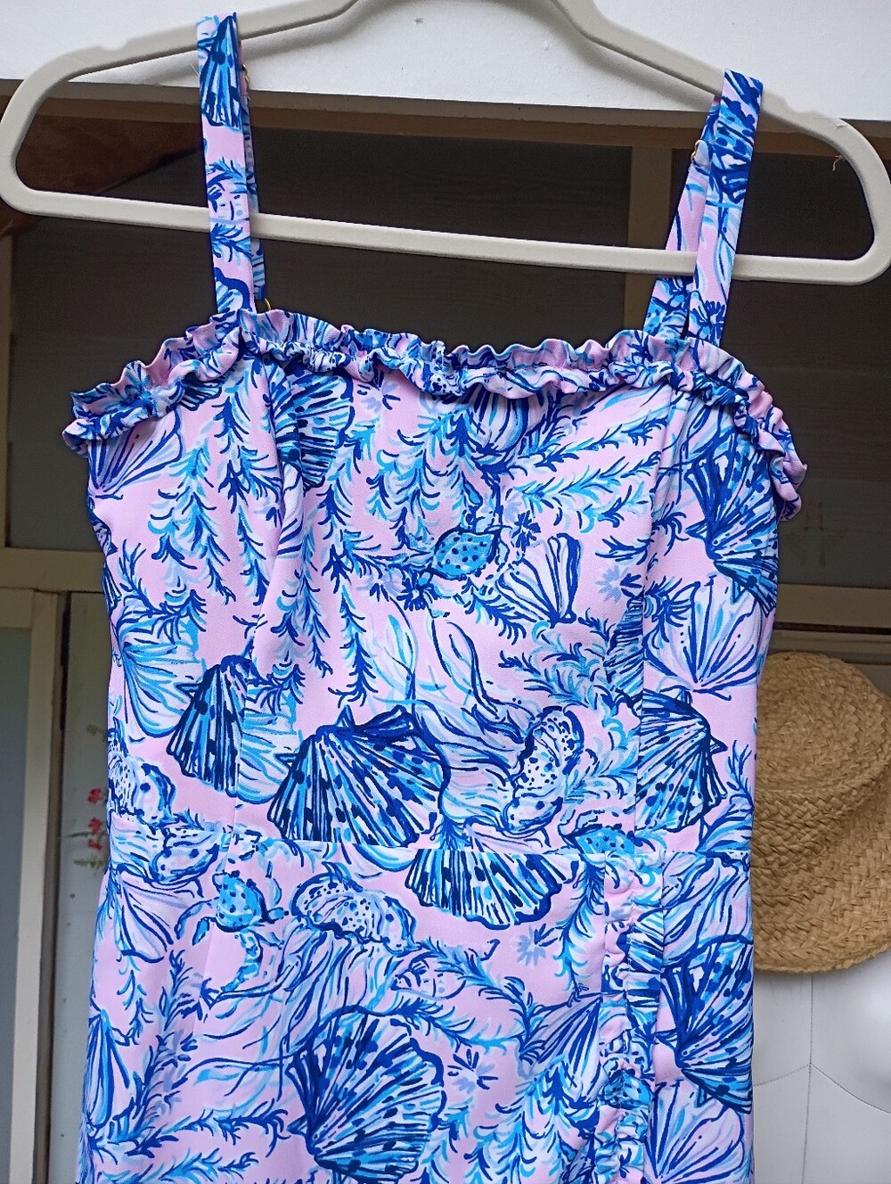LILLY PULITZER SZ 4 NWOT ZENON RUFFLE MAGNOLIA LILAC ROMPER SLEEVELESS - Picture 3 of 9